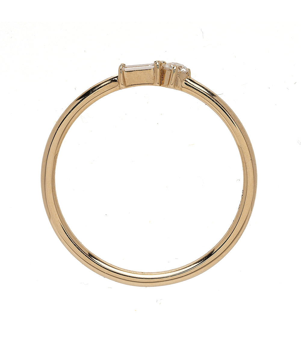 Confetti Band SB-R6 ring in 14K yellow gold with shiny finish and small prong-set stones