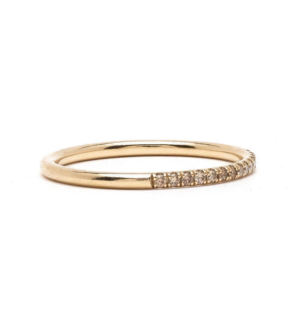 Classic Wire Band A-R29-CD ring in 14K yellow gold with shiny pavé diamond accent along the band