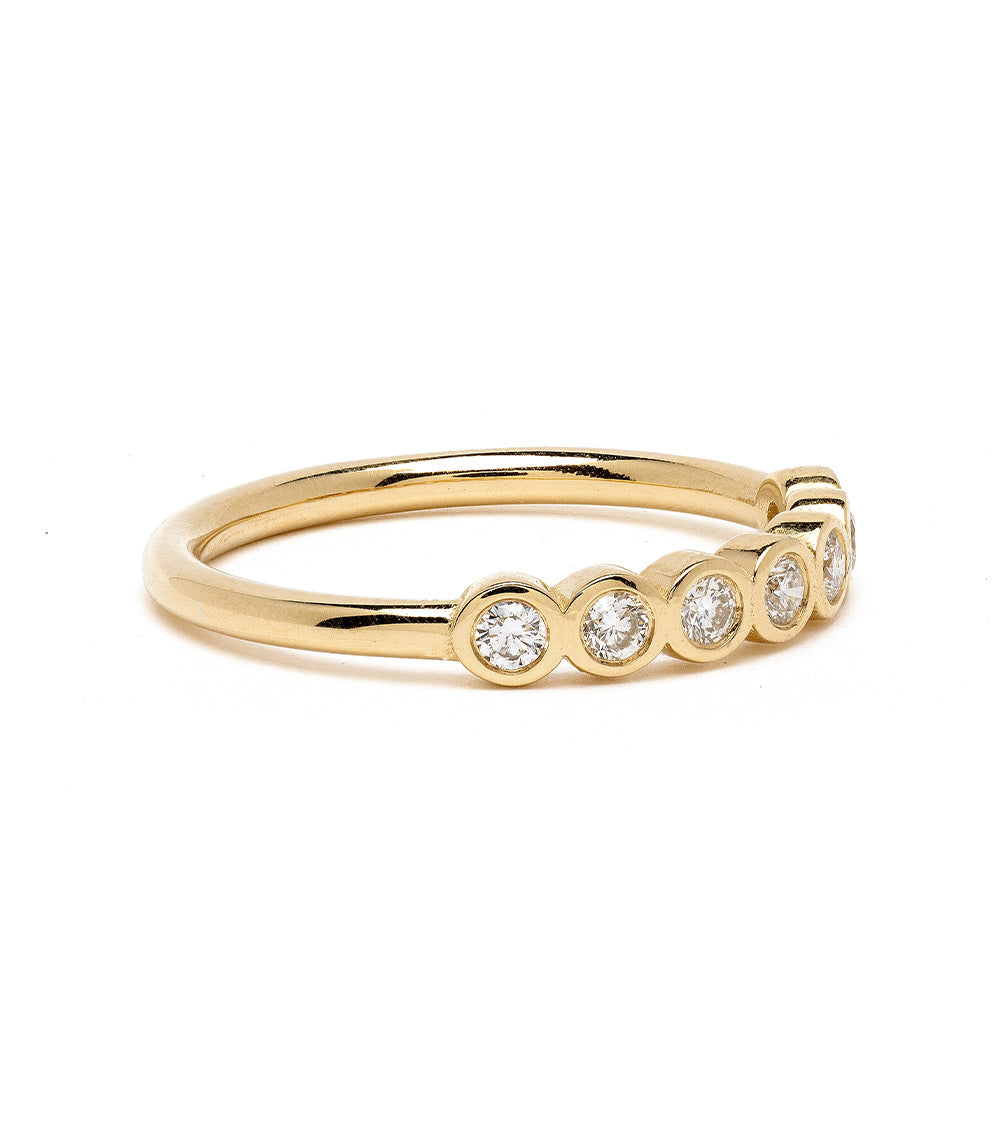 Diamond Bezels II by EB-R17-D7 shiny 14K yellow gold diamond ring with bezelled round stones