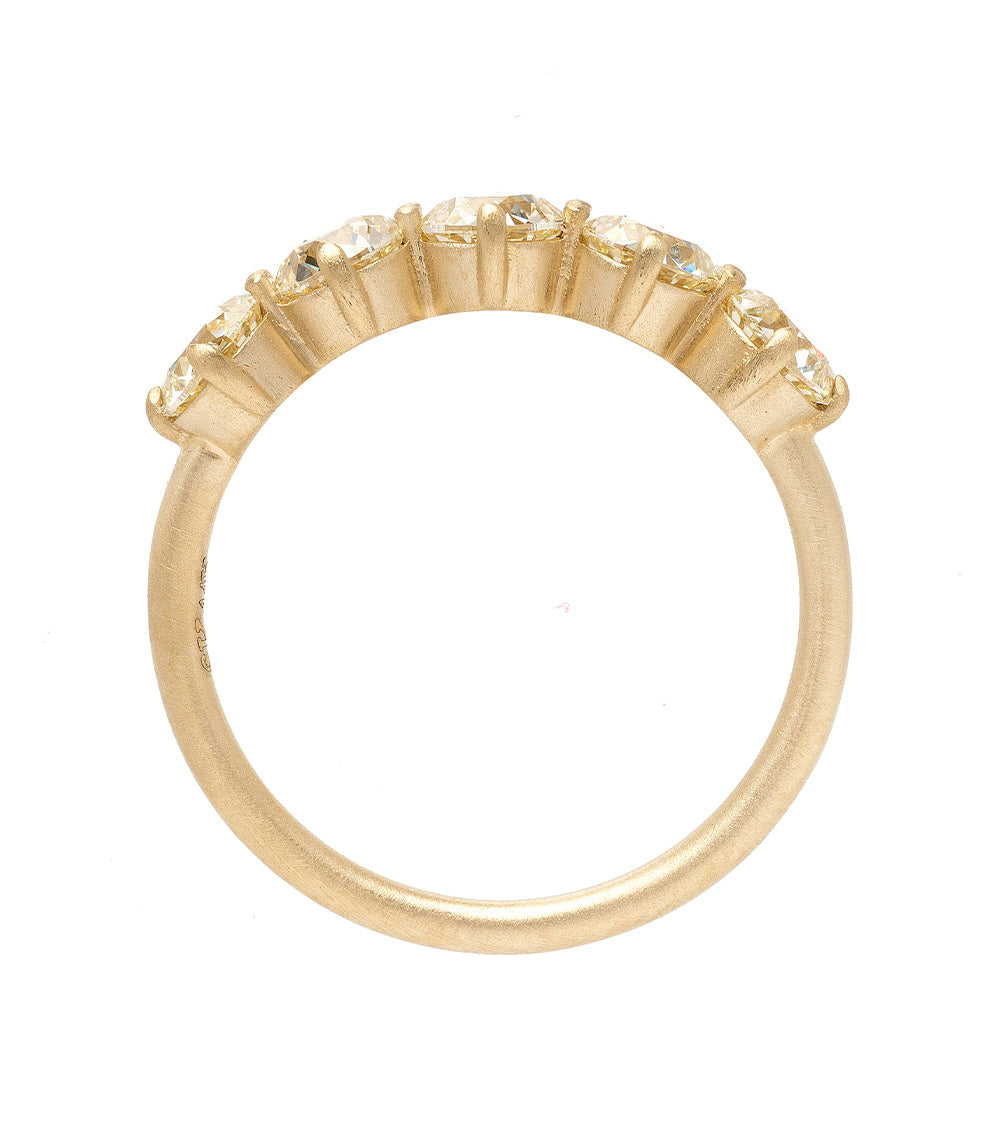 Claudette 5 Stone Band SK-R68-Band-1.68 gold five-stone band with clear stones and prong setting