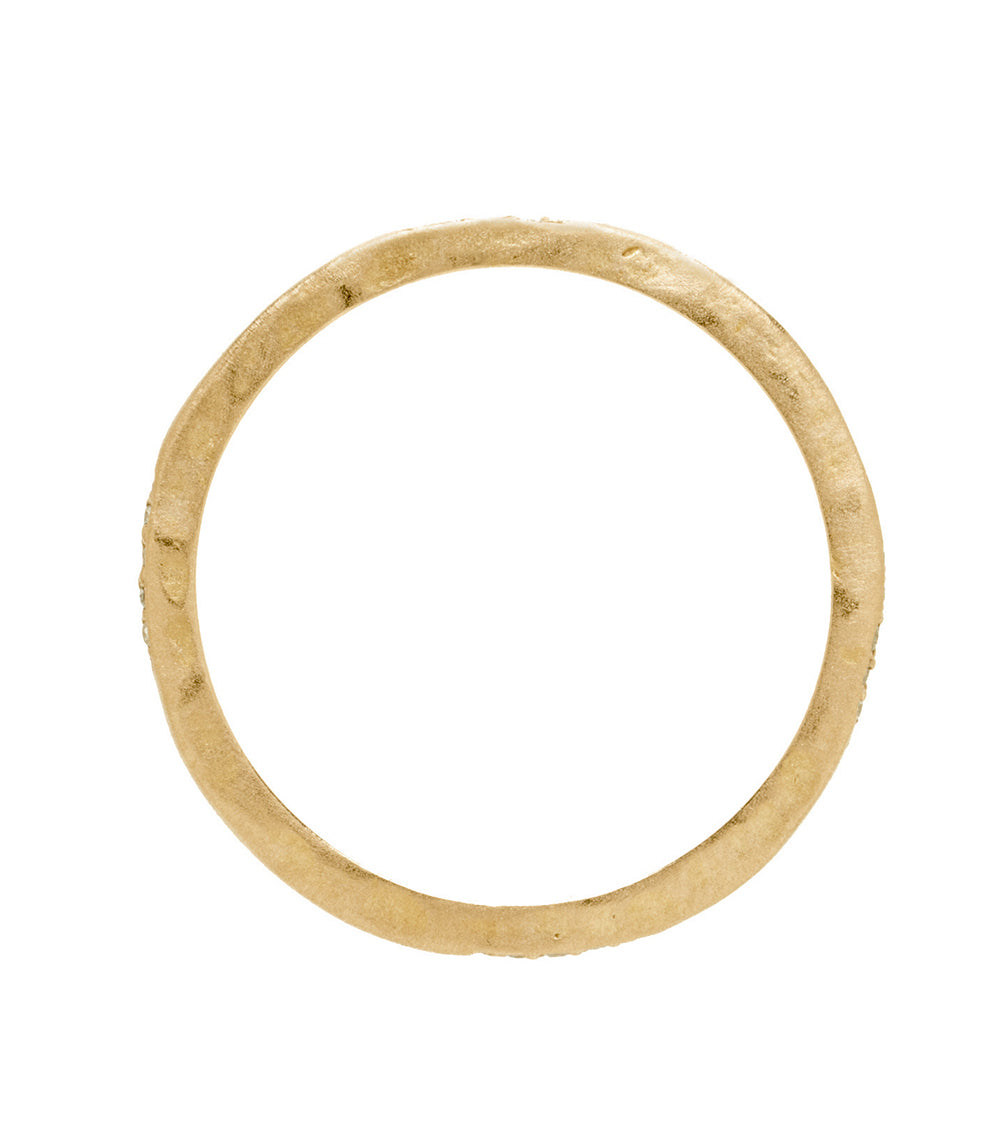Skinny Stack ES-R11-P bands 14K yellow gold matte finish slim ring band on white background