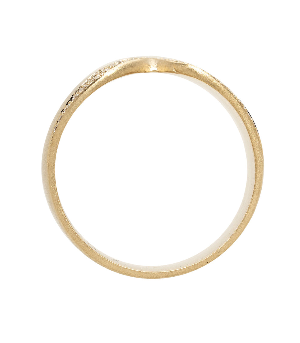 Glacier Point P-R14-A band ring in 14K yellow gold with subtle speckled sparkle finish