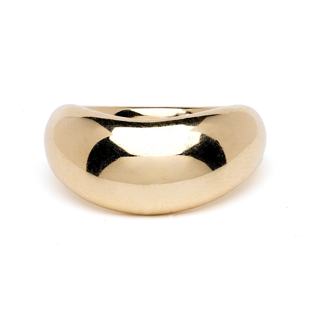 Mega Melt EGB-R17 ring in 14K yellow gold, shiny finish, with black inlay cutout design.
