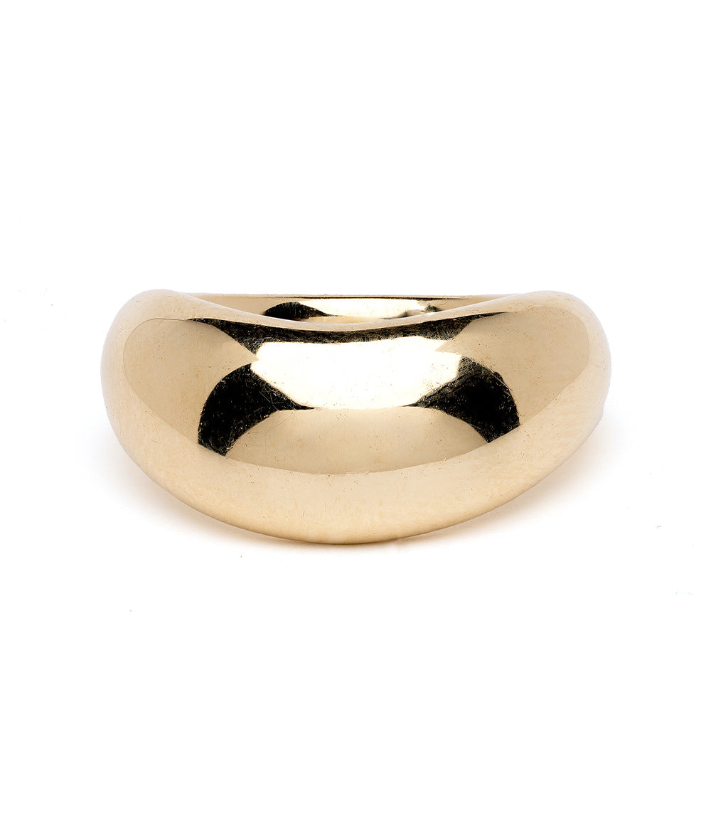 Mega Melt EGB-R17 ring in 14K yellow gold, shiny finish, with black inlay cutout design.